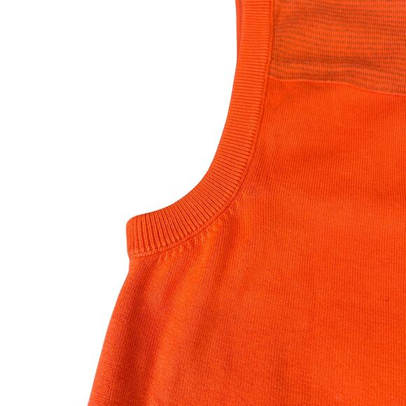 NWT Cutter & Buck Orange Cotton V Neck Outdoor Tight Knit Sweater Vest Sz Medium - Picture 7 of 12